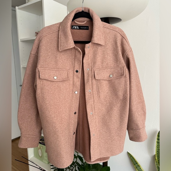 PINK ZARA SOFT OVERSHIRT - Picture 1 of 1